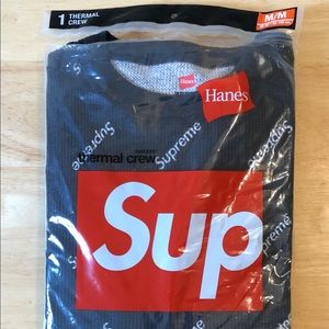 Supreme Hanes Thermal L/S Black
